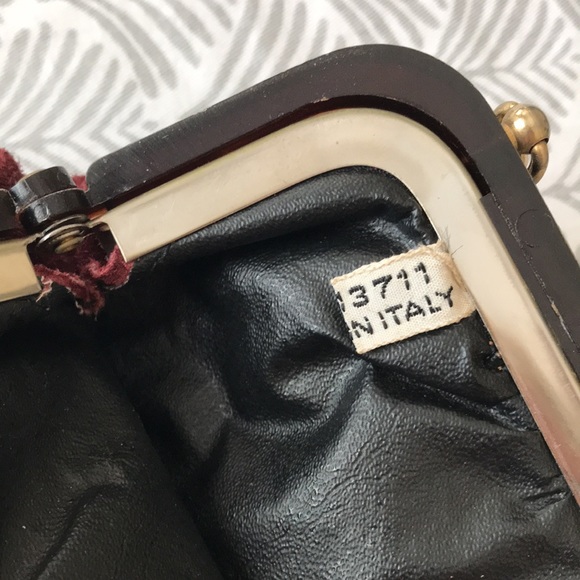 Vintage Italian 1930’s soft suede bag w/ tortoise shell plastic frame and chain - Picture 11 of 11